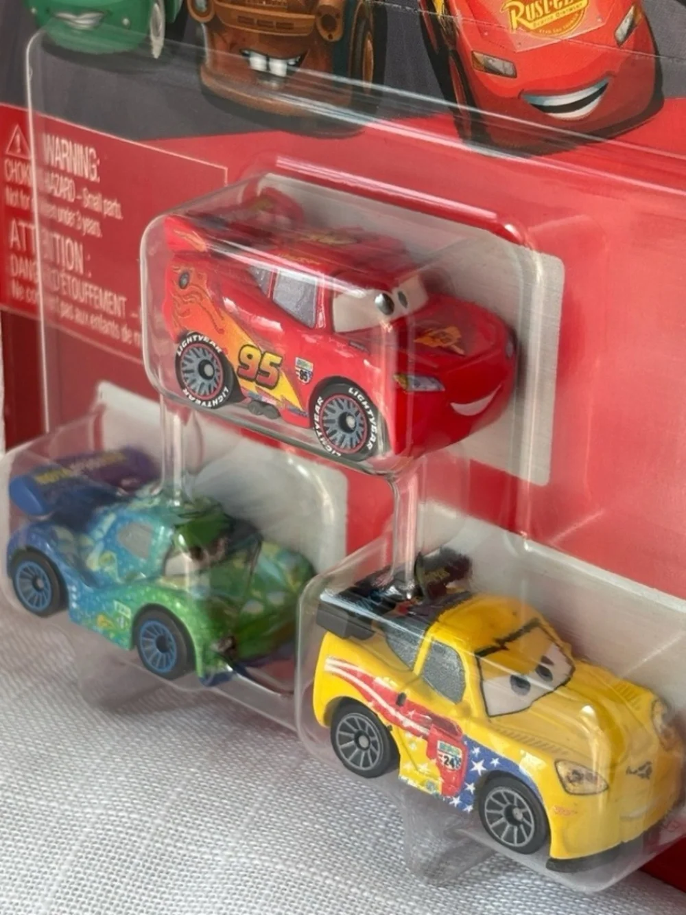 Disney Pixar Cars Mini Racers 3Pack Lightning McQueen Jeff Gorvette Carla Veloso